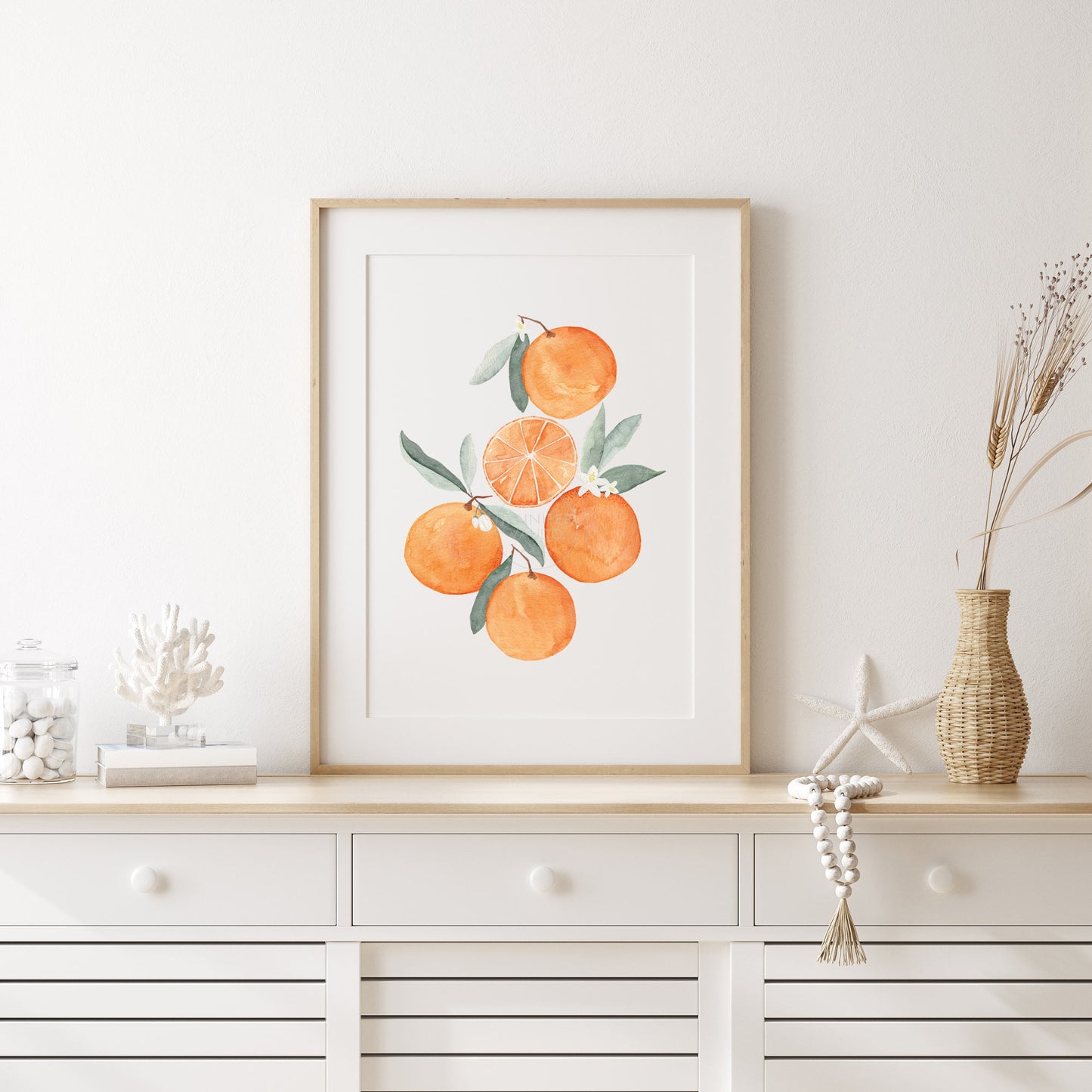 Oranges Print, Oranges Watercolor, Citrus Wall Art, Kitchen Decor, Nursery Wall Art