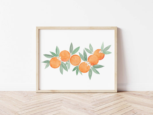 Oranges Art Print, Citrus artwork
